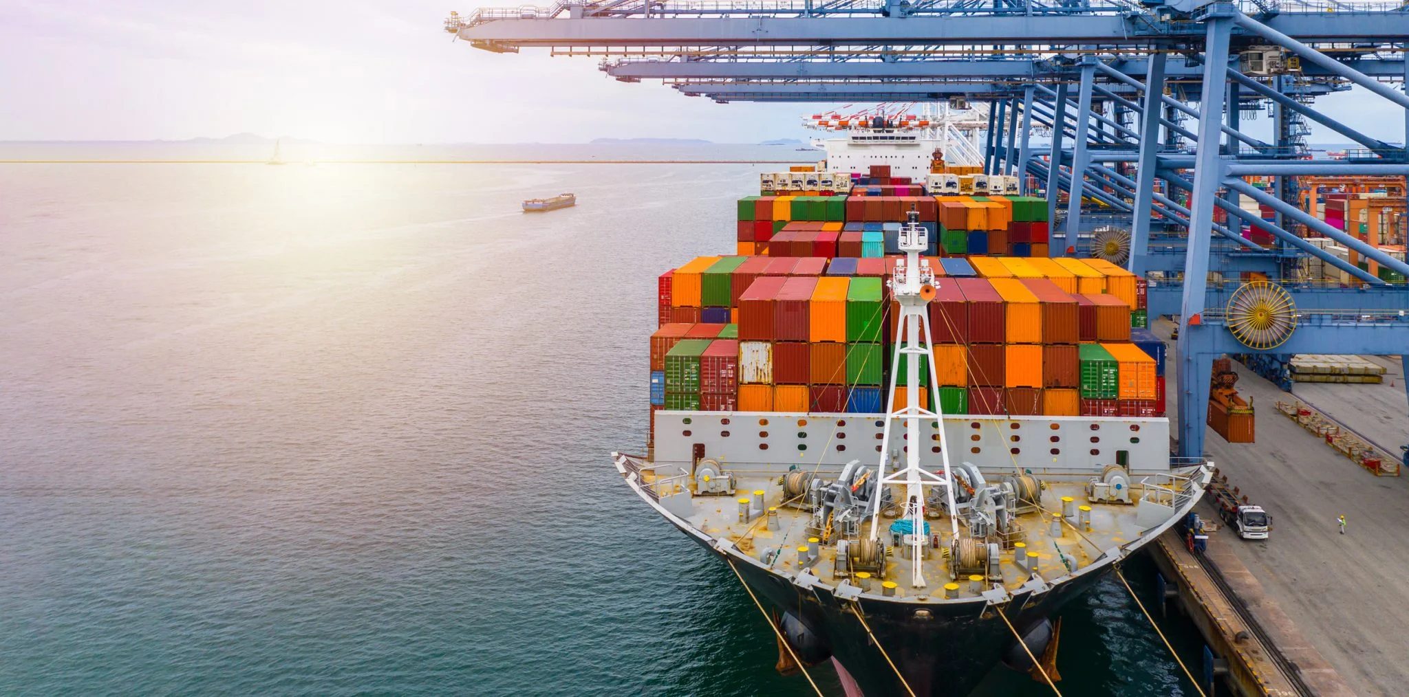 Container vessel carrying Blue Vale Overseas export shipments